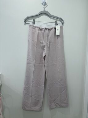 Babaton Blush Pink Wide-Leg Drawstring Trousers